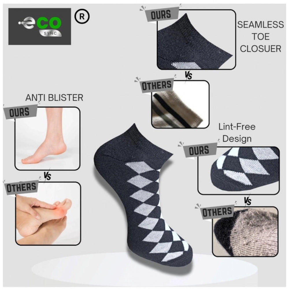 3_Pair Set Unisex Casual Cotton Printed Low Cut Socks (Multicolor)