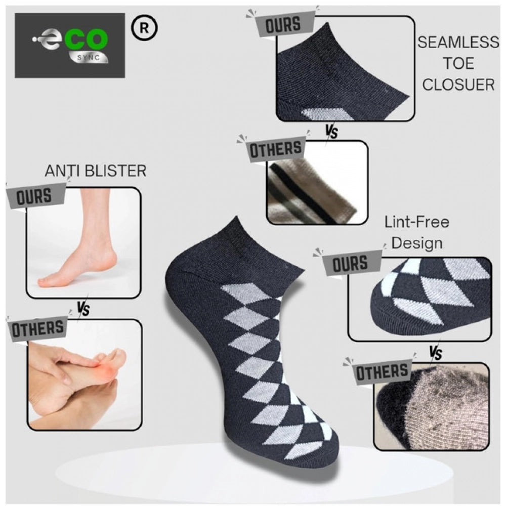 3_Pair Set Unisex Casual Cotton Printed Low Cut Socks (Multicolor)