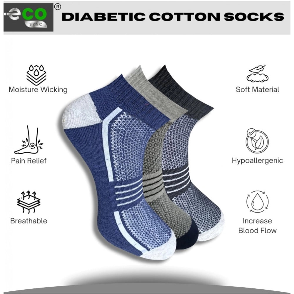 3_Pair Set Unisex Casual Cotton Printed Low Cut Socks (Multicolor)