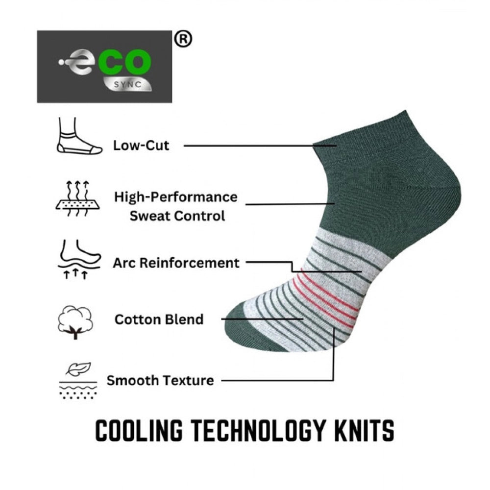 3_Pair Set Unisex Casual Cotton Printed Low Cut Socks (Multicolor)