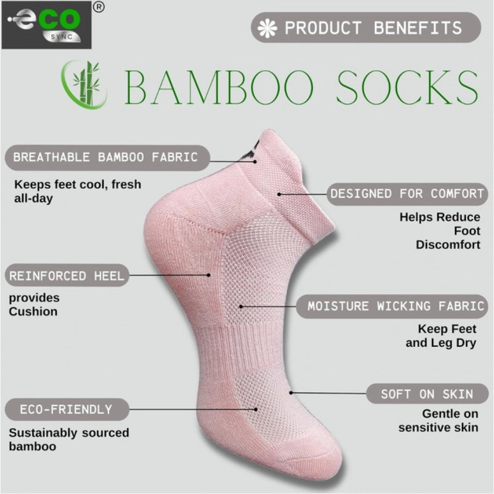 4_Pair Set Unisex Casual Bamboo Cotton Printed Ankle Length Socks (Multicolor)