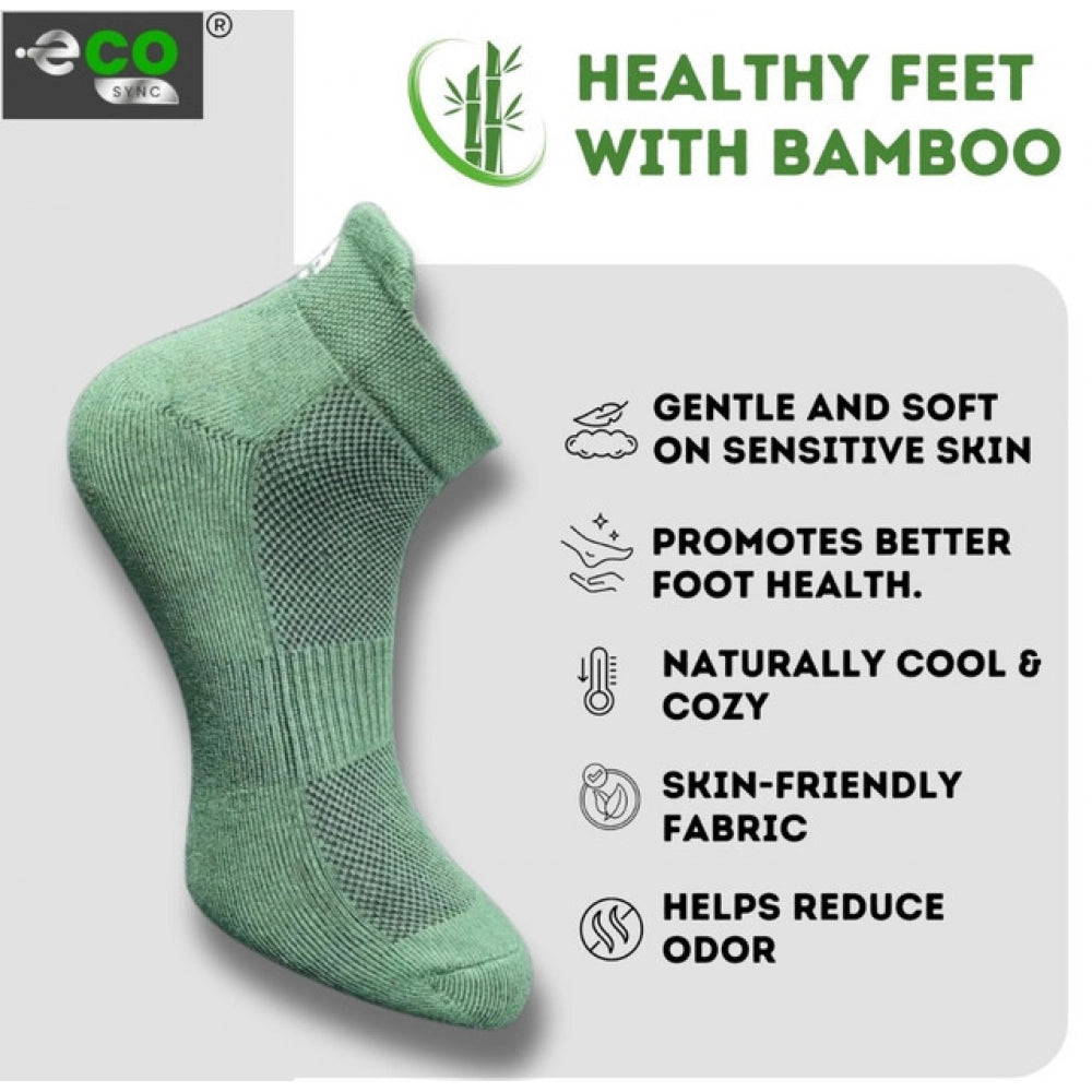 4_Pair Set Unisex Casual Bamboo Cotton Printed Ankle Length Socks (Multicolor)
