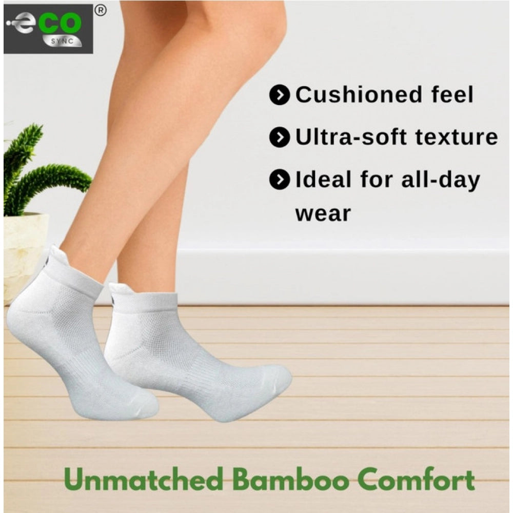 4_Pair Set Unisex Casual Bamboo Cotton Printed Ankle Length Socks (Multicolor)