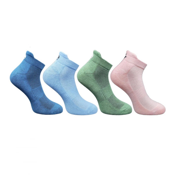 4_Pair Set Unisex Casual Bamboo Cotton Printed Ankle Length Socks (Multicolor)