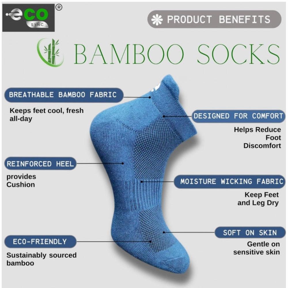 4_Pair Set Unisex Casual Bamboo Cotton Printed Ankle Length Socks (Multicolor)