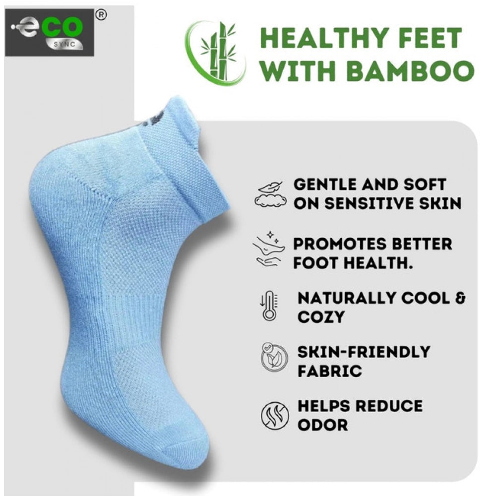 4_Pair Set Unisex Casual Bamboo Cotton Printed Ankle Length Socks (Multicolor)