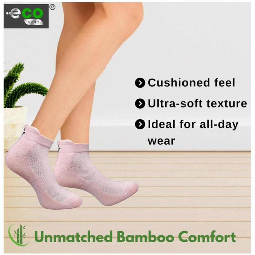 4_Pair Set Unisex Casual Bamboo Cotton Printed Ankle Length Socks (Multicolor)