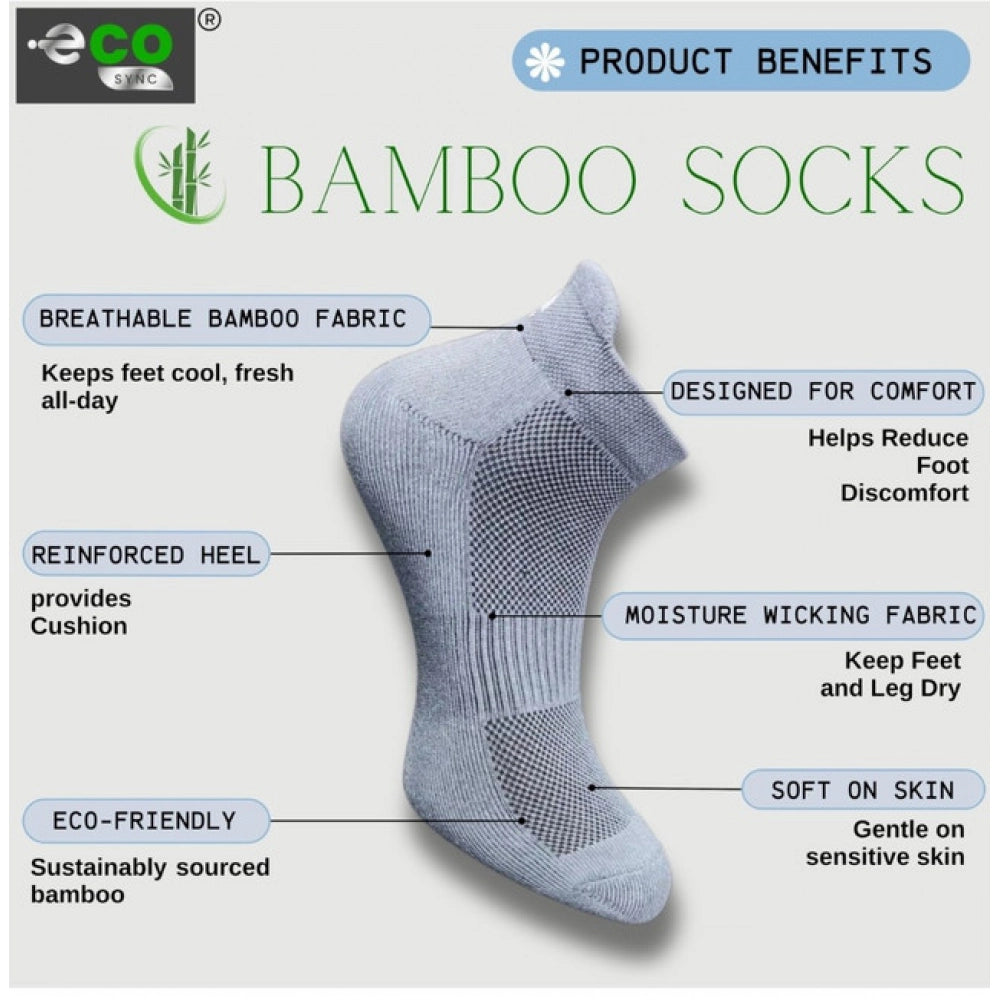 4_Pair Set Unisex Casual Bamboo Cotton Printed Ankle Length Socks (Multicolor)