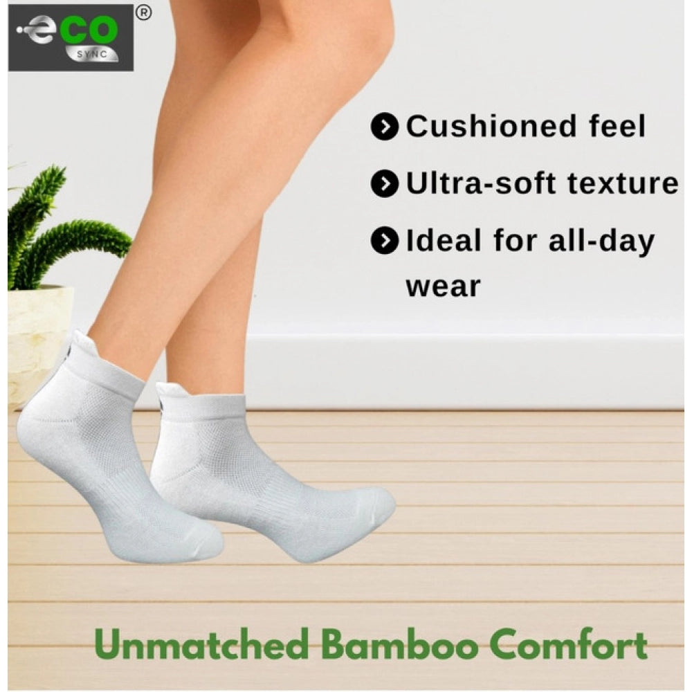 4_Pair Set Unisex Casual Bamboo Cotton Printed Ankle Length Socks (Multicolor)