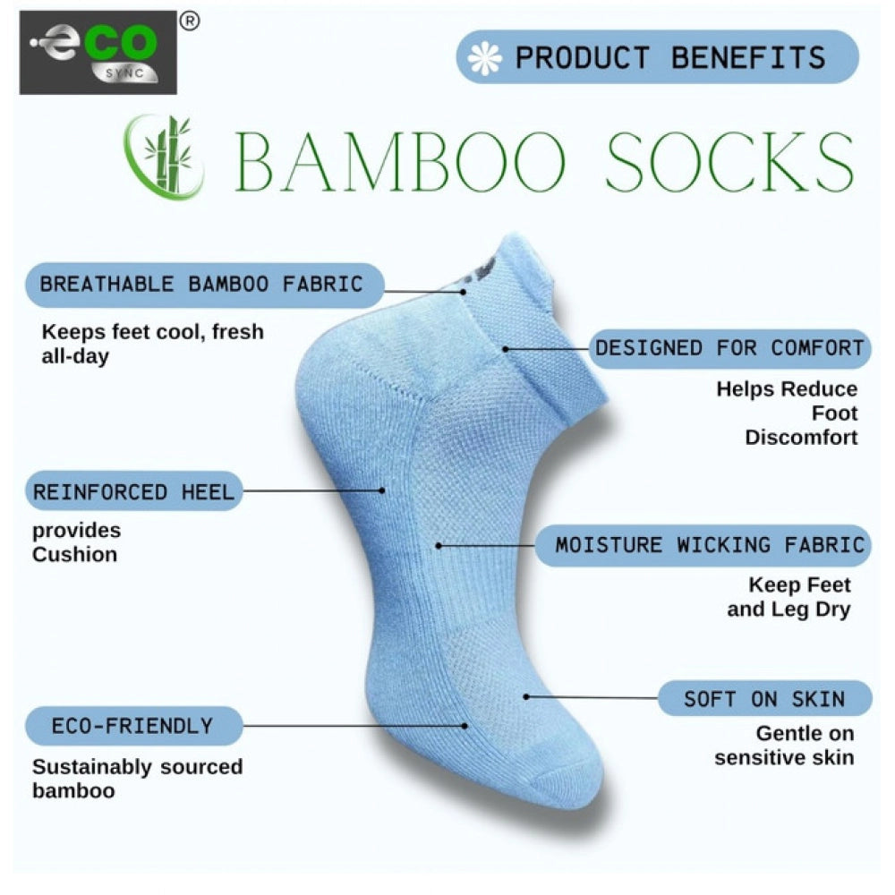 4_Pair Set Unisex Casual Bamboo Cotton Printed Ankle Length Socks (Multicolor)