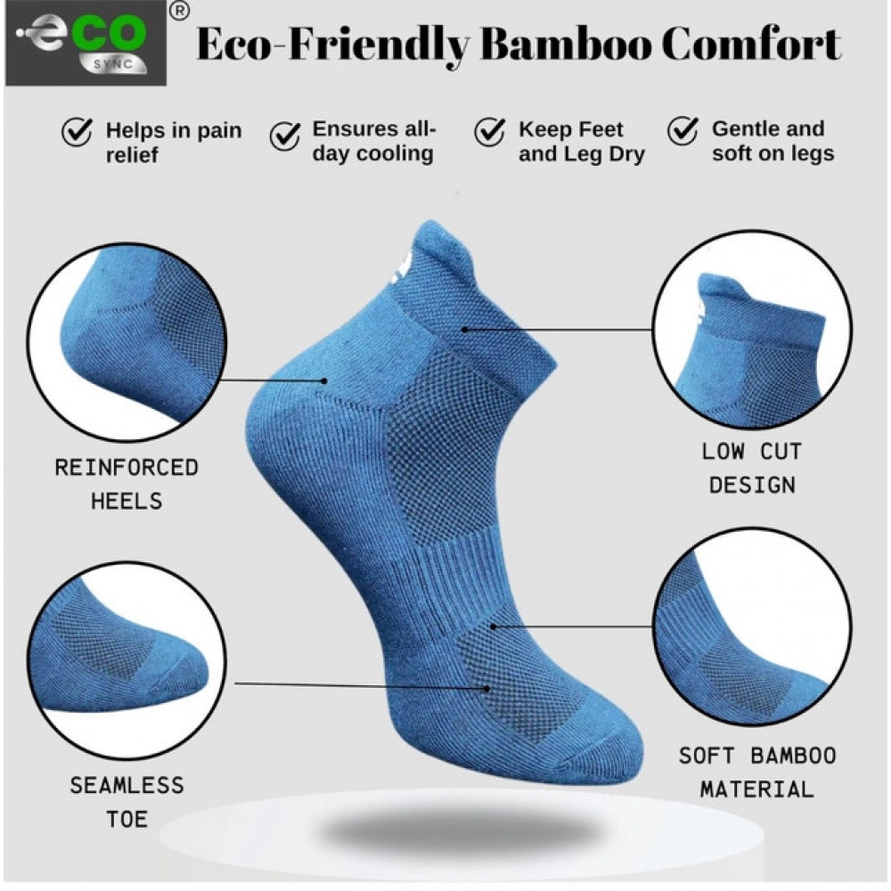 4_Pair Set Unisex Casual Bamboo Cotton Printed Ankle Length Socks (Multicolor)
