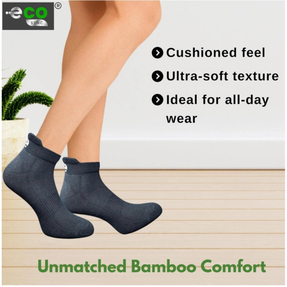 4_Pair Set Unisex Casual Bamboo Cotton Printed Ankle Length Socks (Multicolor)