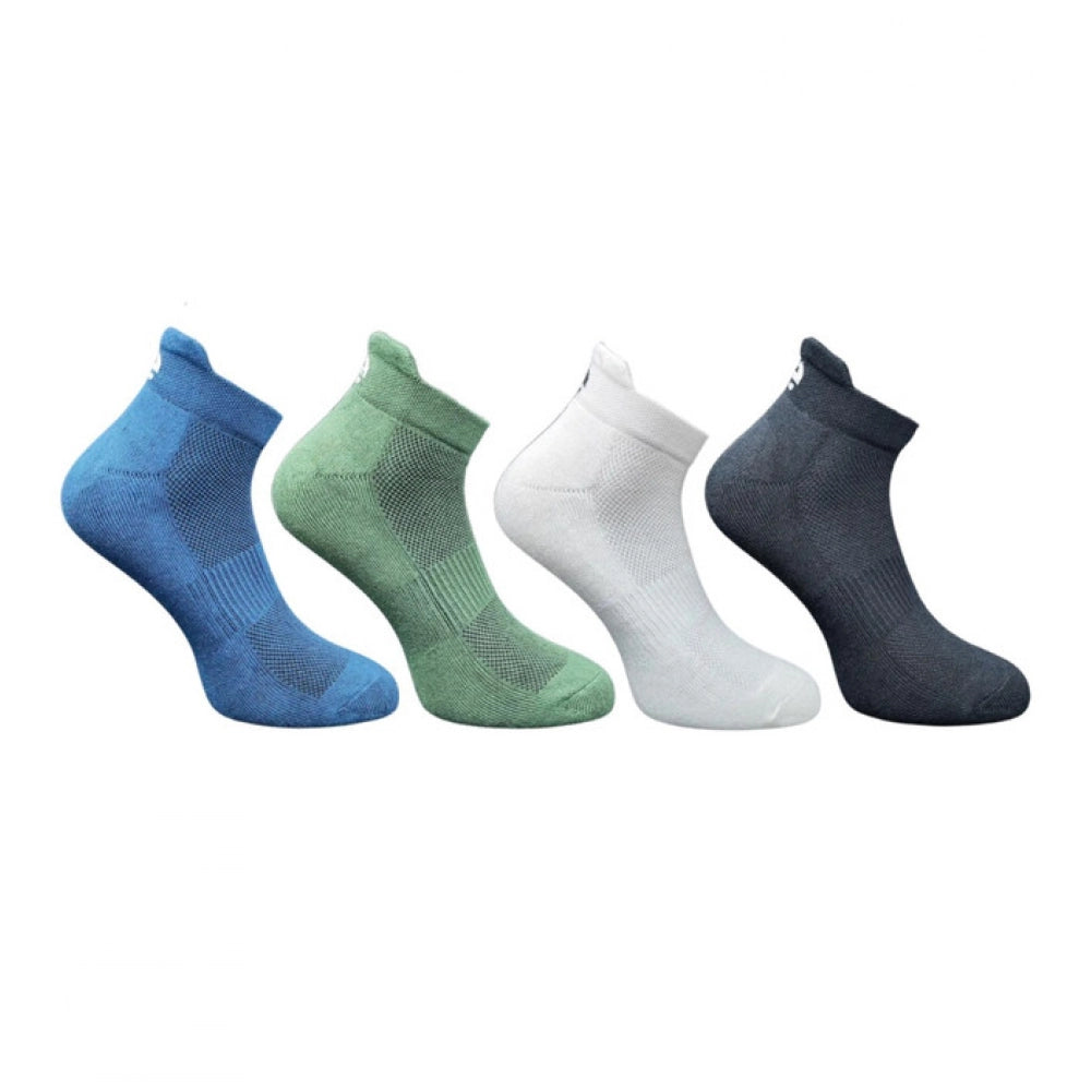 4_Pair Set Unisex Casual Bamboo Cotton Printed Ankle Length Socks (Multicolor)