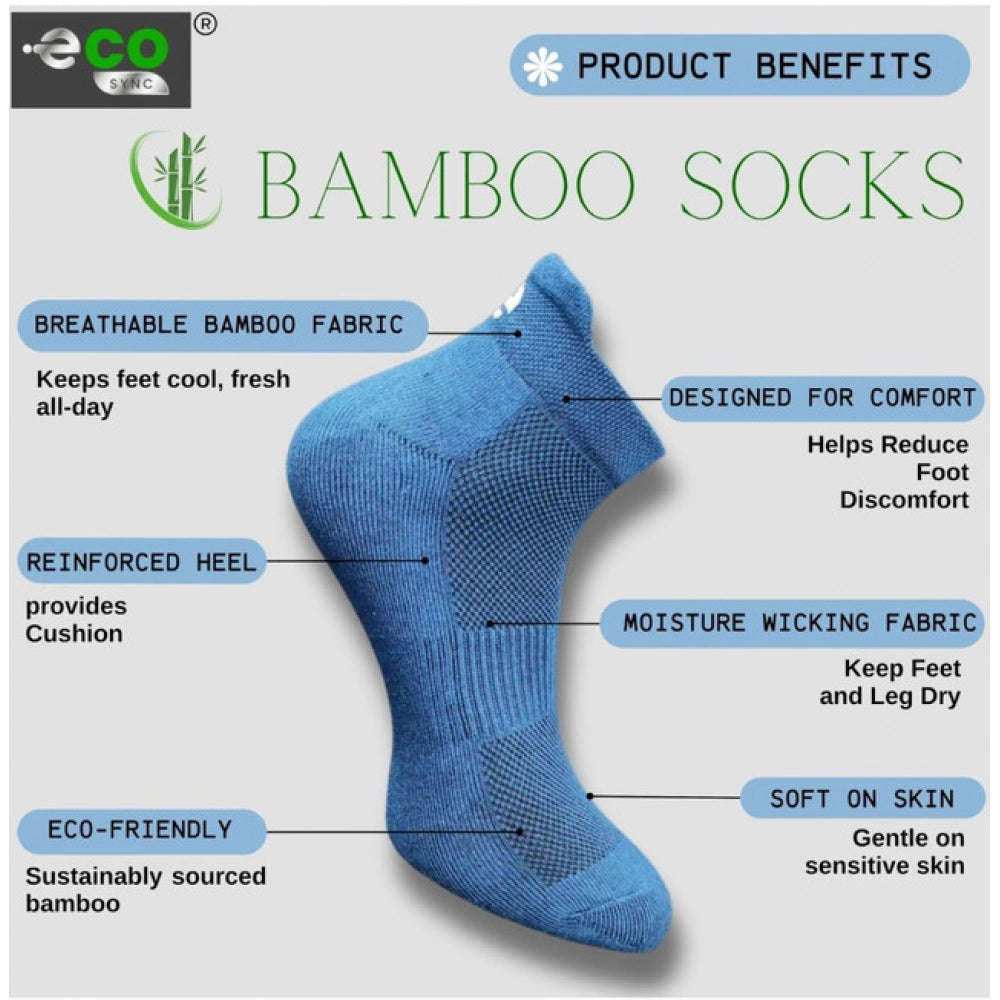 4_Pair Set Unisex Casual Bamboo Cotton Printed Ankle Length Socks (Multicolor)