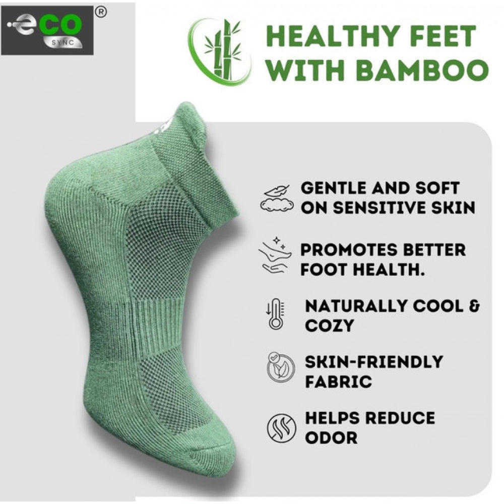 4_Pair Set Unisex Casual Bamboo Cotton Printed Ankle Length Socks (Multicolor)