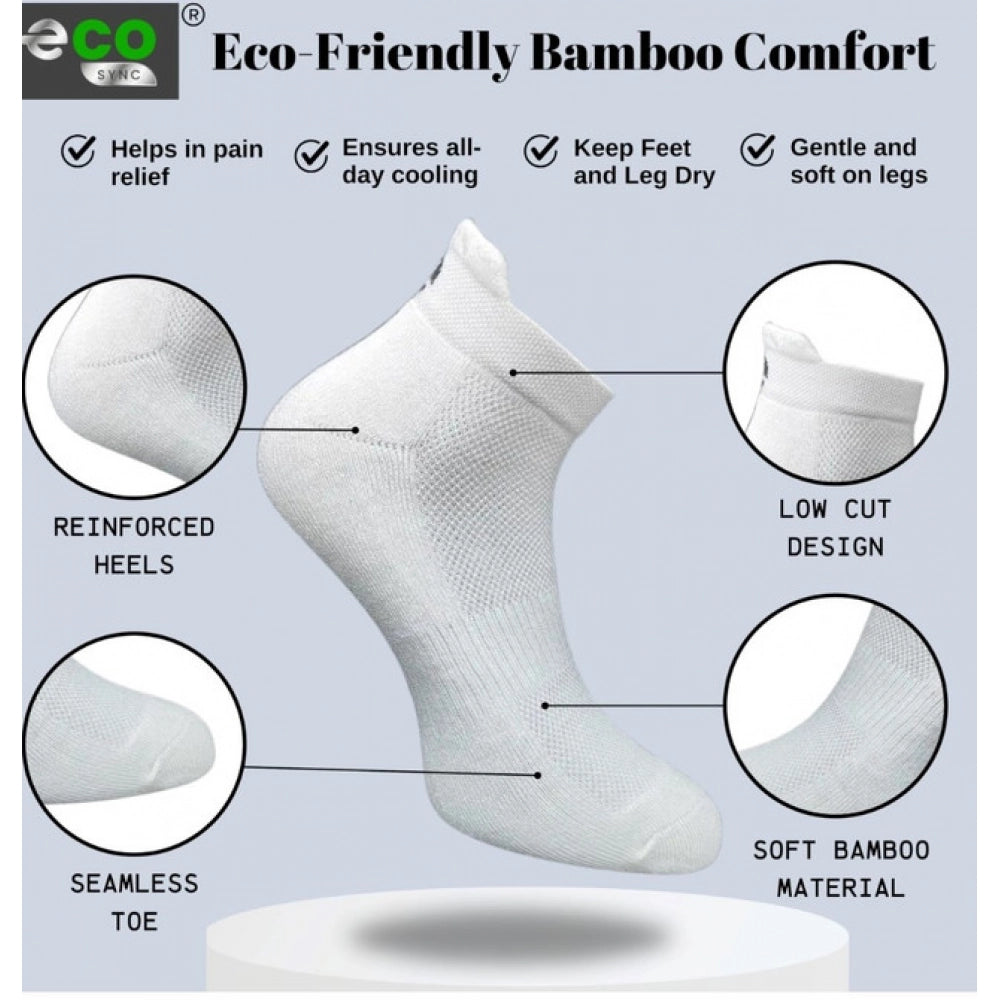 4_Pair Set Unisex Casual Bamboo Cotton Printed Ankle Length Socks (Multicolor)