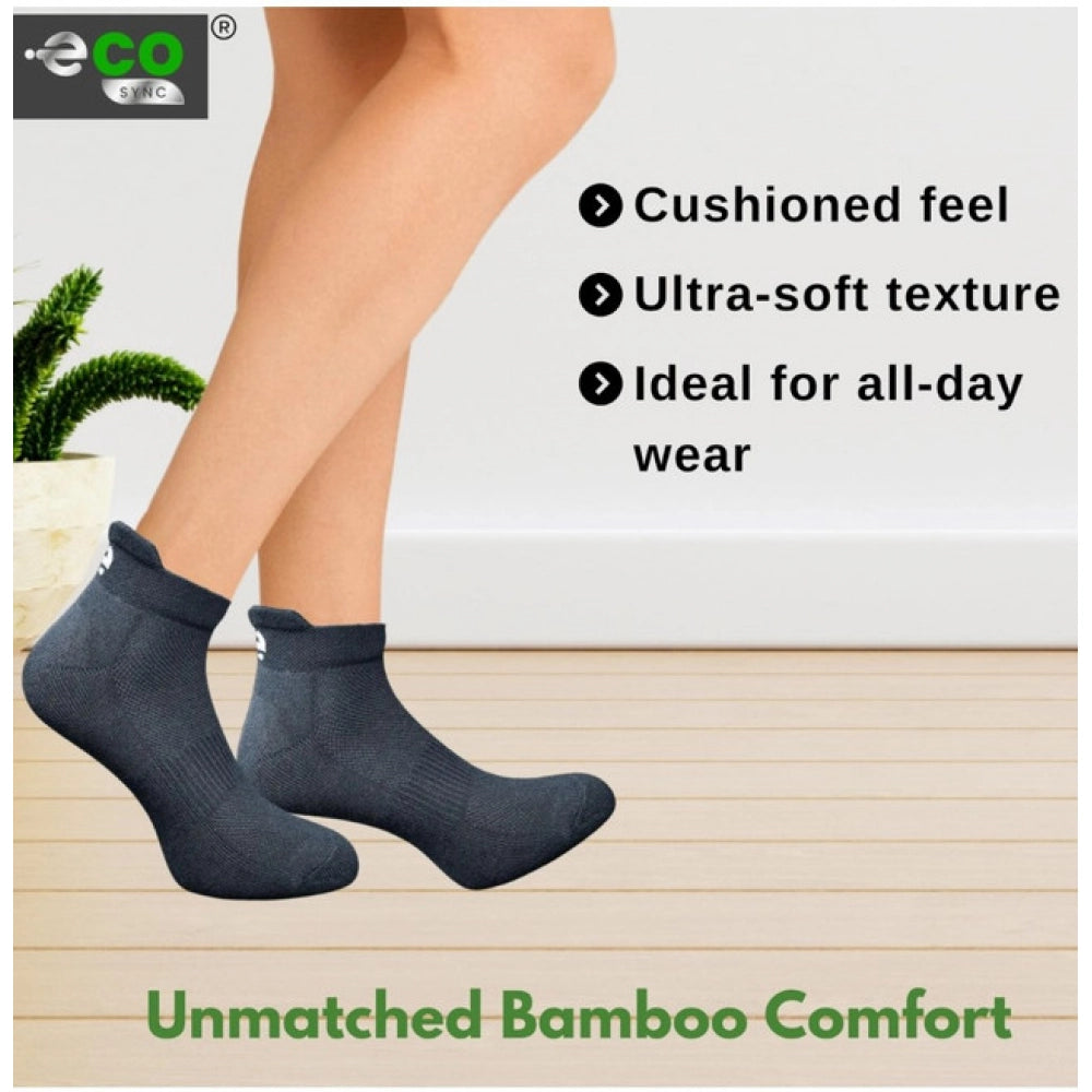 4_Pair Set Unisex Casual Bamboo Cotton Printed Ankle Length Socks (Multicolor)
