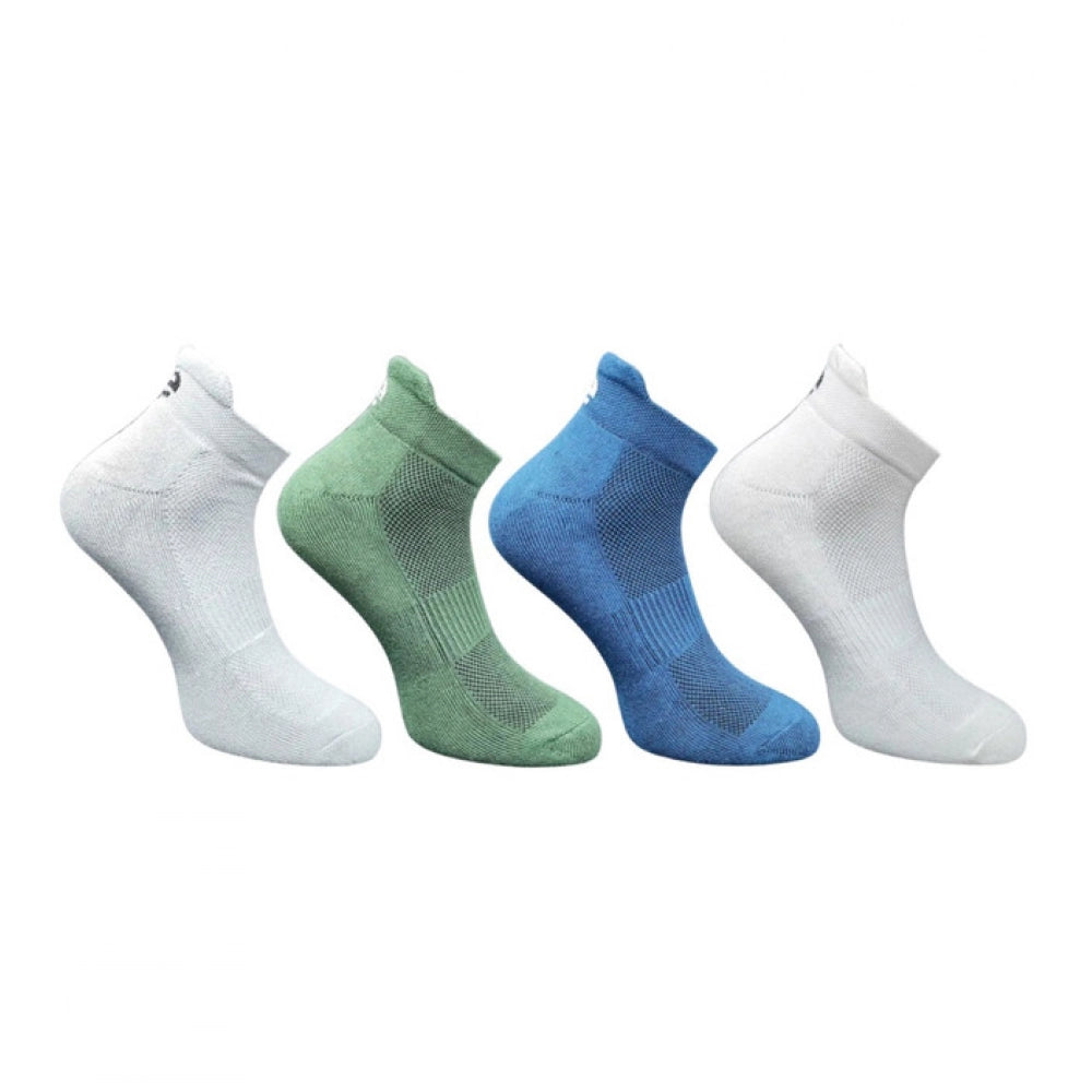 4_Pair Set Unisex Casual Bamboo Cotton Printed Ankle Length Socks (Multicolor)