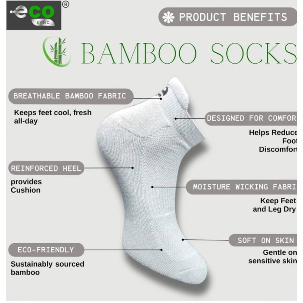 4_Pair Set Unisex Casual Bamboo Cotton Printed Ankle Length Socks (Multicolor)