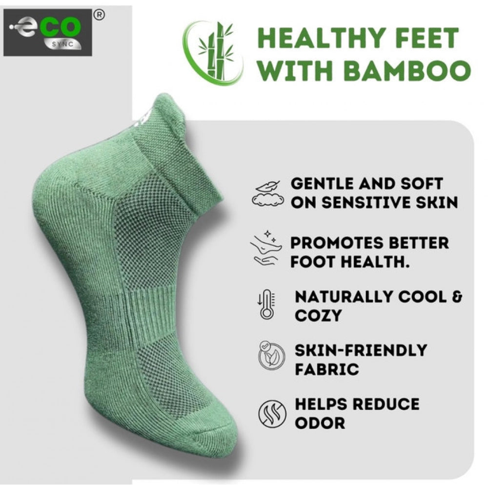 4_Pair Set Unisex Casual Bamboo Cotton Printed Ankle Length Socks (Multicolor)