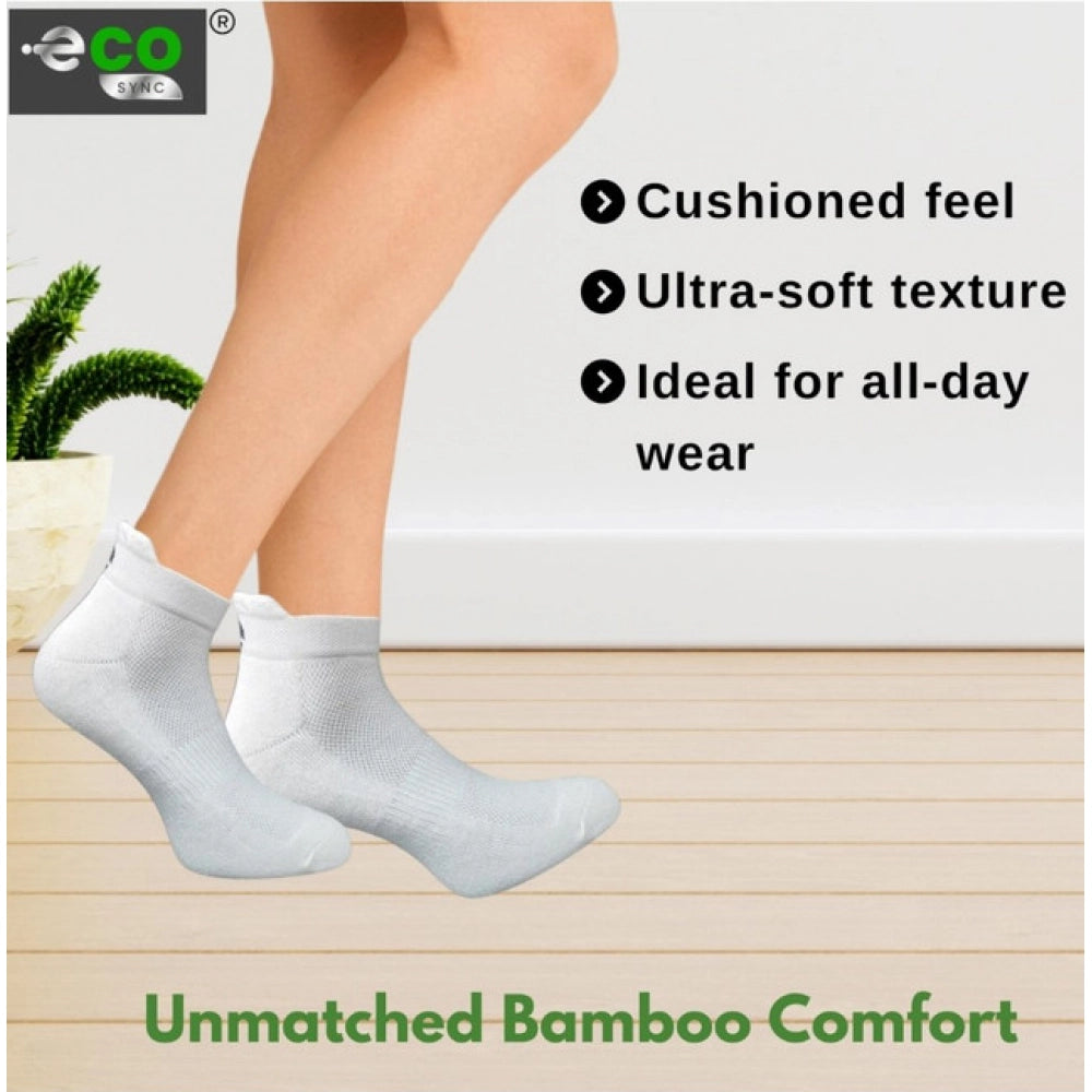 4_Pair Set Unisex Casual Bamboo Cotton Printed Ankle Length Socks (Multicolor)
