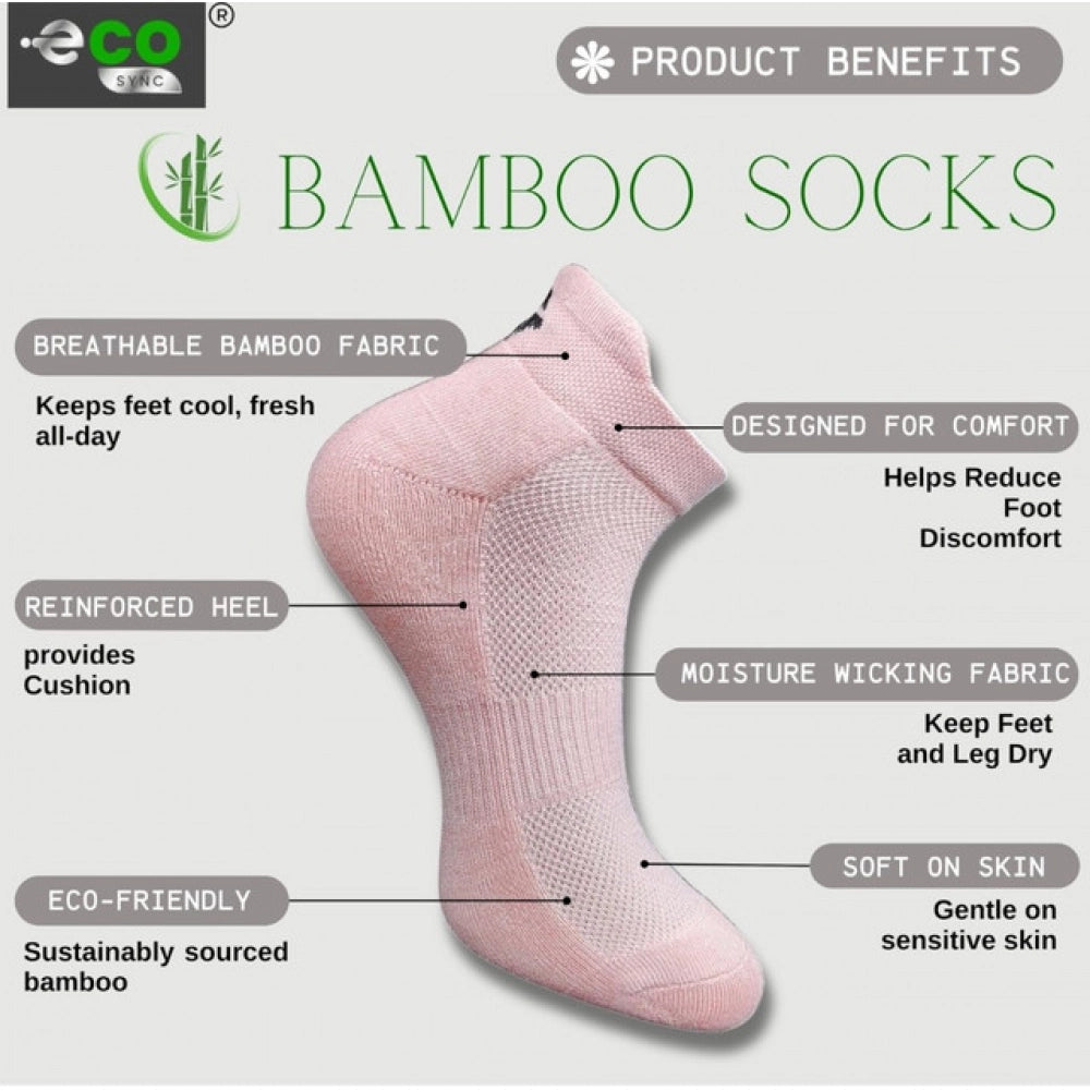 4_Pair Set Unisex Casual Bamboo Cotton Printed Ankle Length Socks (Multicolor)