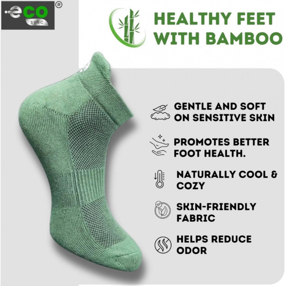 4_Pair Set Unisex Casual Bamboo Cotton Printed Ankle Length Socks (Multicolor)