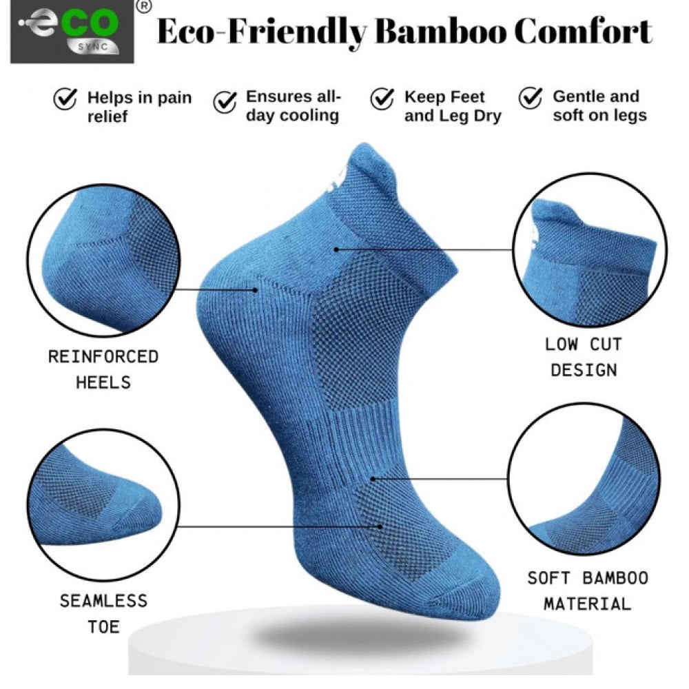 4_Pair Set Unisex Casual Bamboo Cotton Printed Ankle Length Socks (Multicolor)