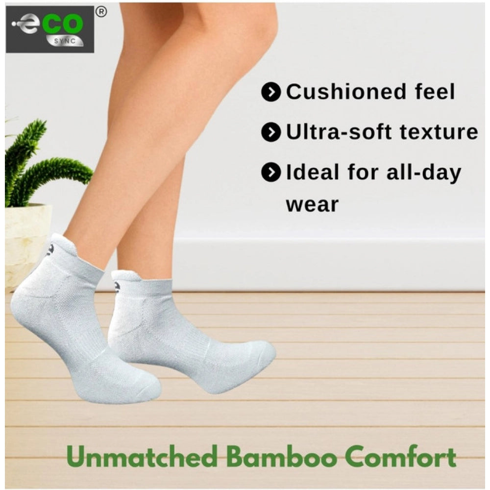 4_Pair Set Unisex Casual Bamboo Cotton Printed Ankle Length Socks (Multicolor)