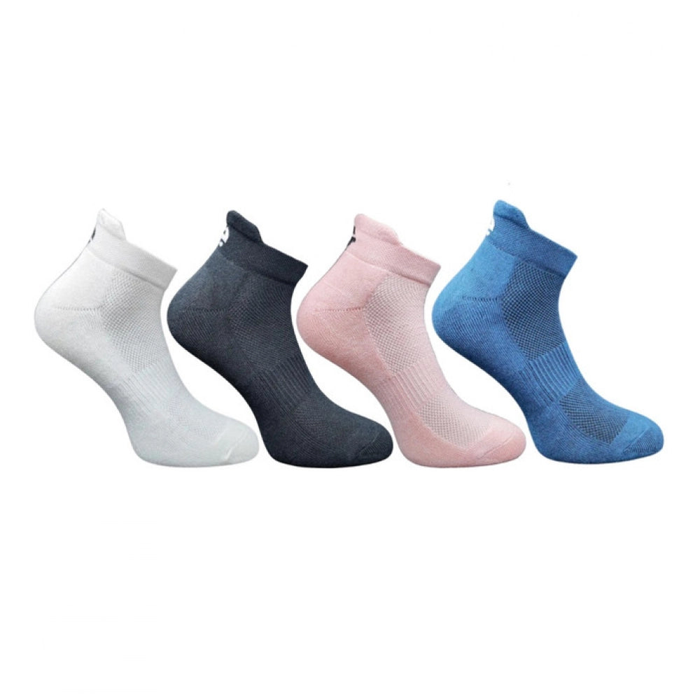 4_Pair Set Unisex Casual Bamboo Cotton Printed Ankle Length Socks (Multicolor)