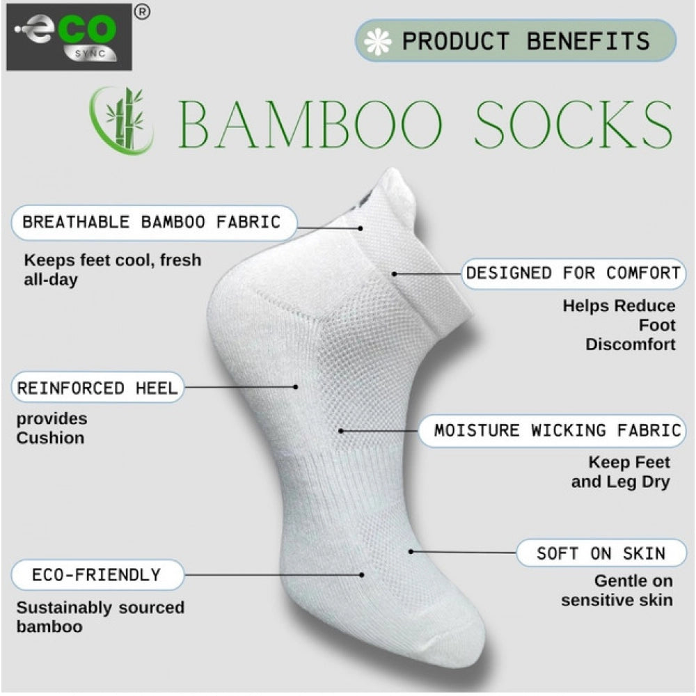 4_Pair Set Unisex Casual Bamboo Cotton Printed Ankle Length Socks (Multicolor)