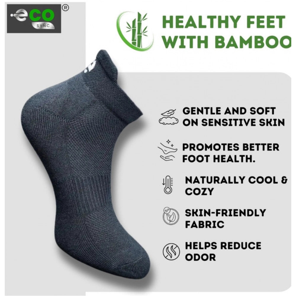 4_Pair Set Unisex Casual Bamboo Cotton Printed Ankle Length Socks (Multicolor)