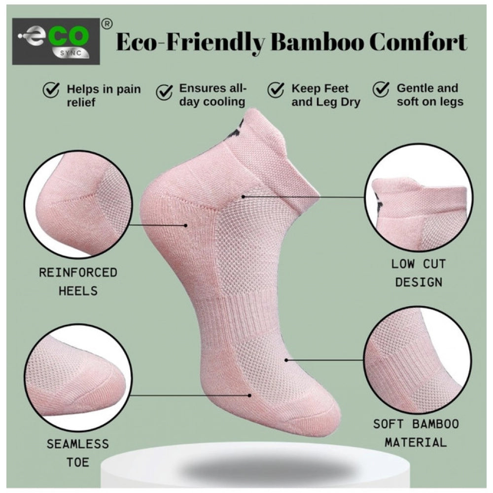 4_Pair Set Unisex Casual Bamboo Cotton Printed Ankle Length Socks (Multicolor)