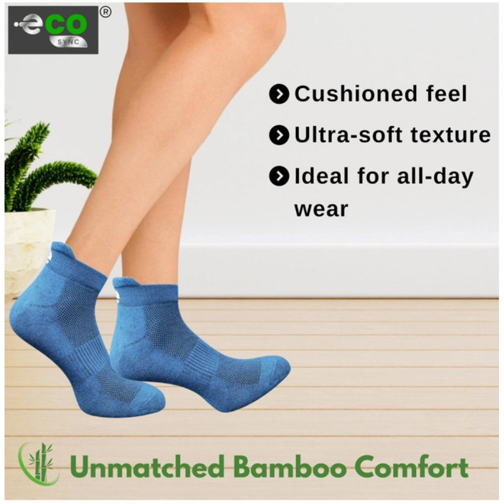 4_Pair Set Unisex Casual Bamboo Cotton Printed Ankle Length Socks (Multicolor)