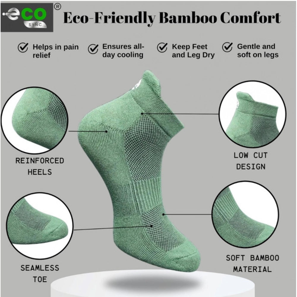 4_Pair Set Unisex Casual Bamboo Cotton Printed Ankle Length Socks (Multicolor)