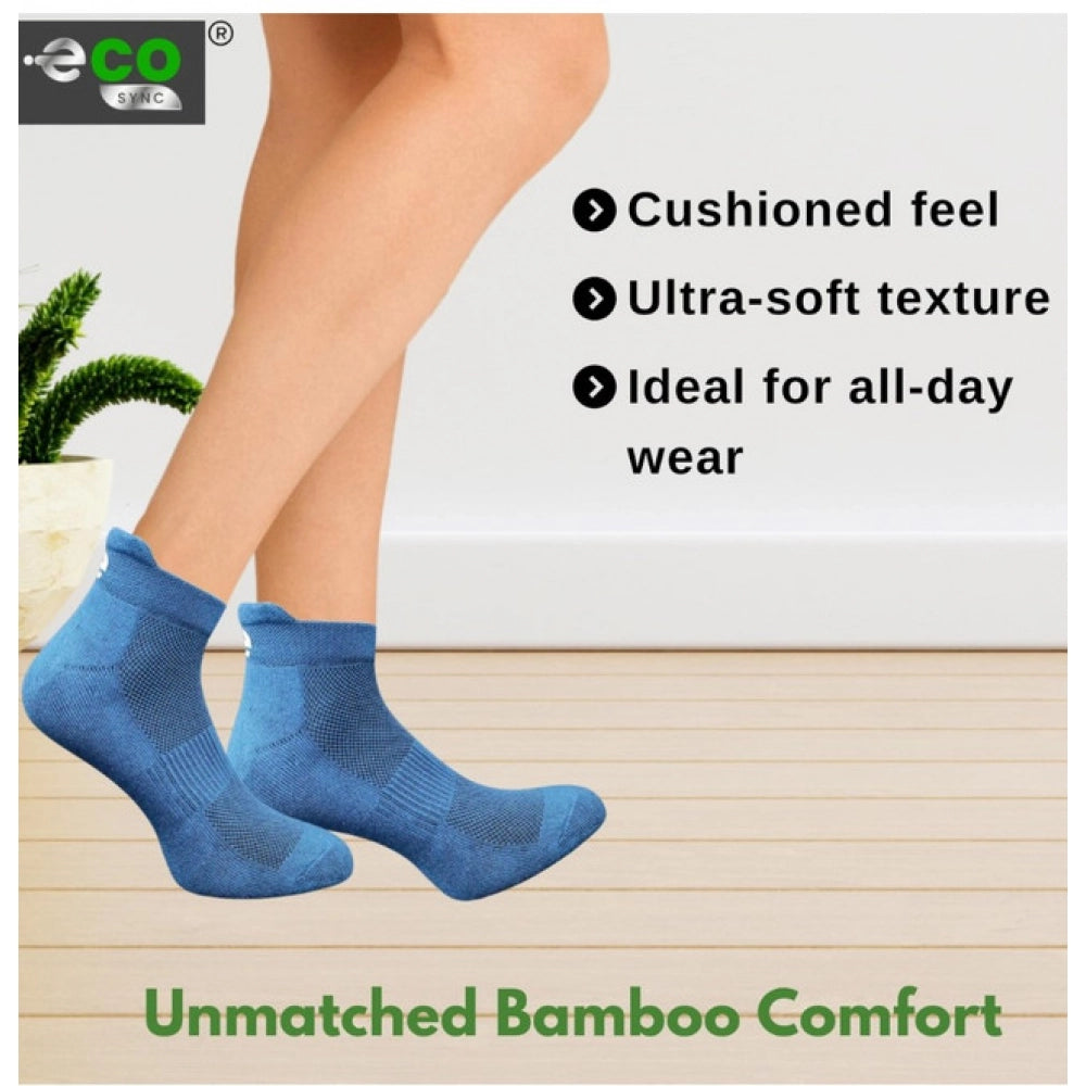 4_Pair Set Unisex Casual Bamboo Cotton Printed Ankle Length Socks (Multicolor)
