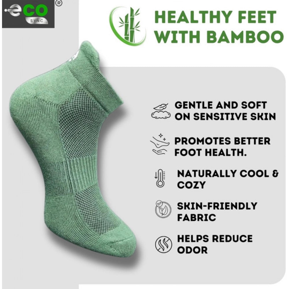 4_Pair Set Unisex Casual Bamboo Cotton Printed Ankle Length Socks (Multicolor)