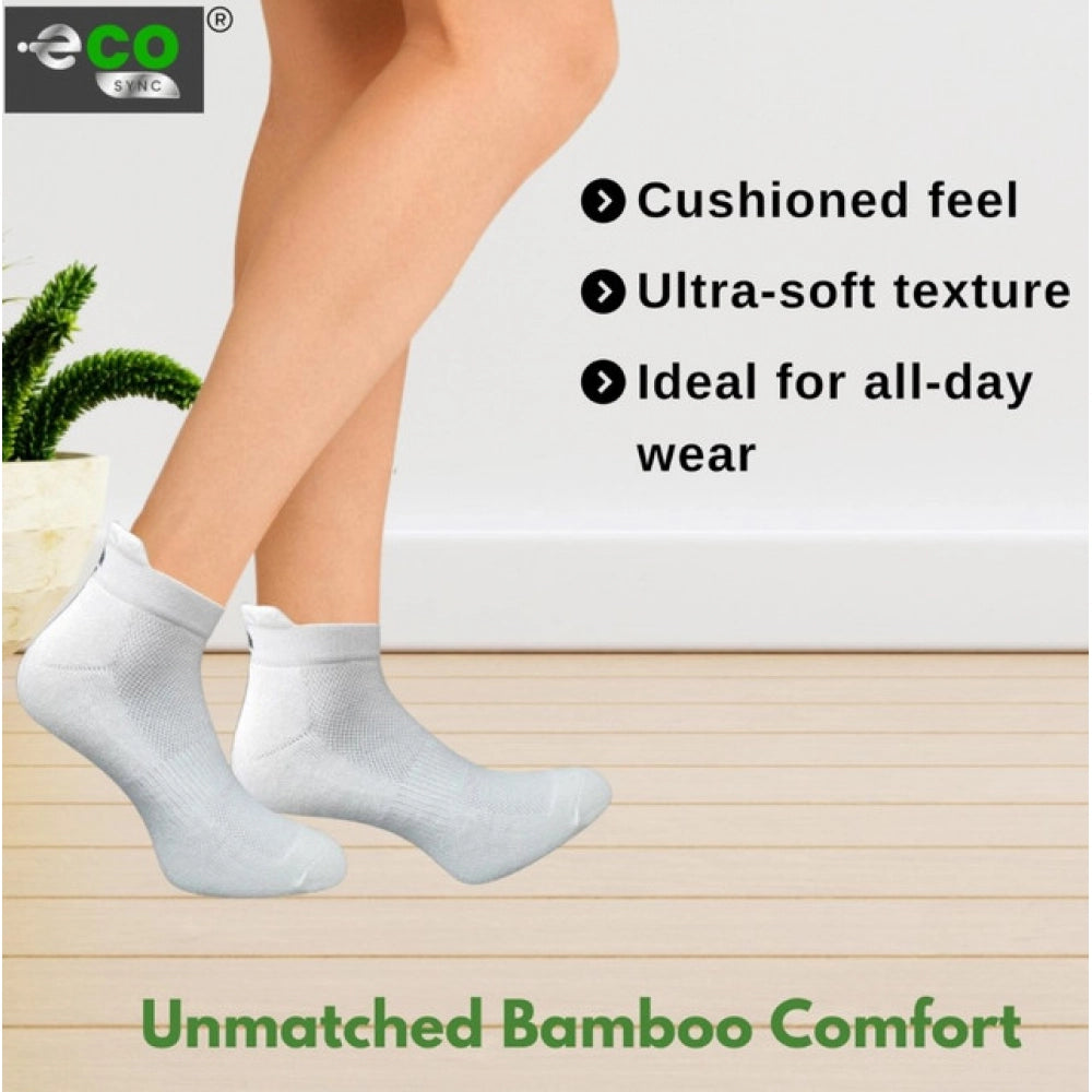 4_Pair Set Unisex Casual Bamboo Cotton Printed Ankle Length Socks (Multicolor)