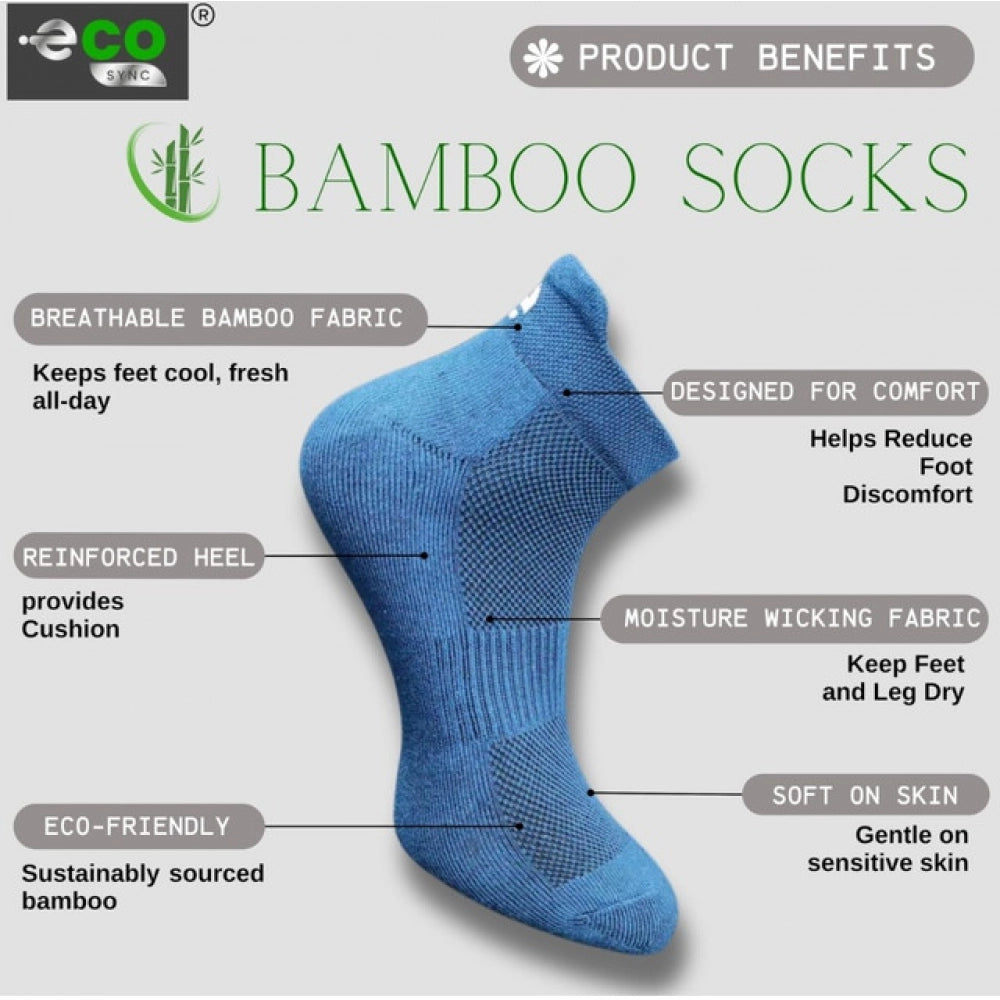 4_Pair Set Unisex Casual Bamboo Cotton Printed Ankle Length Socks (Multicolor)
