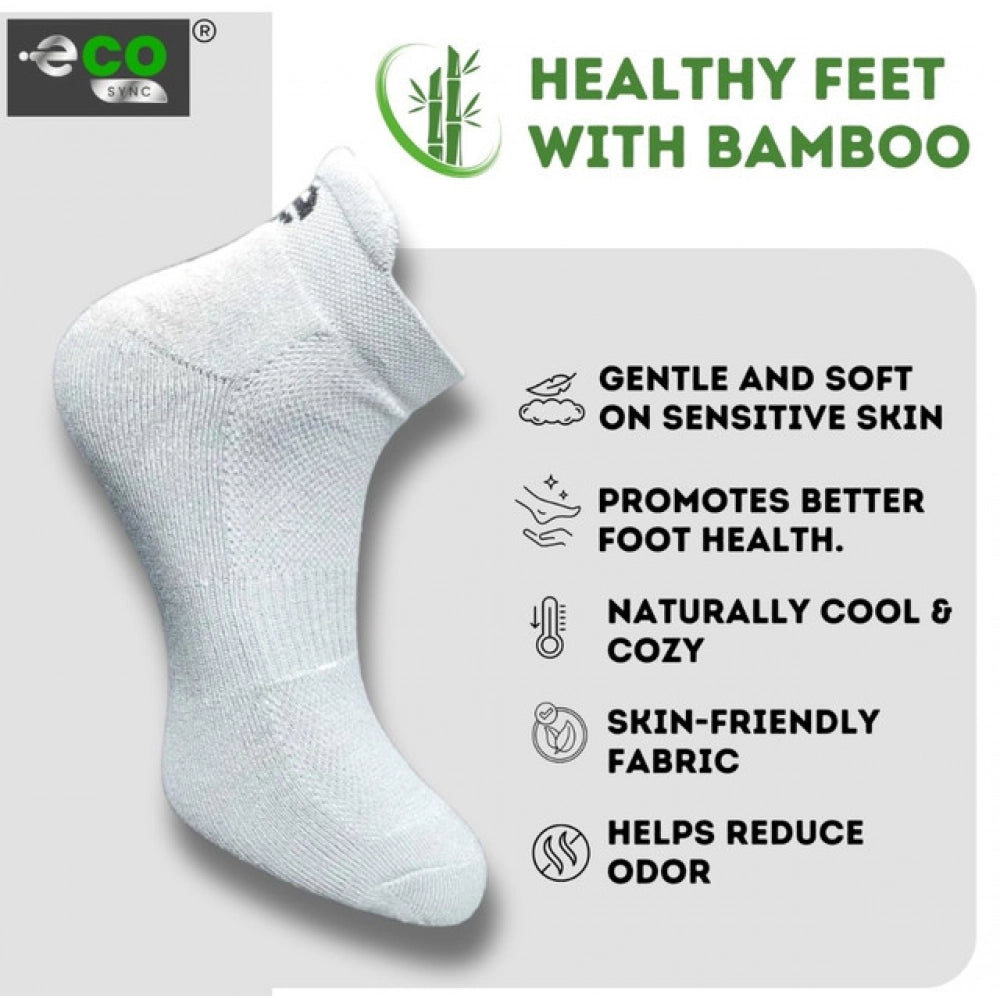 4_Pair Set Unisex Casual Bamboo Cotton Printed Ankle Length Socks (Multicolor)