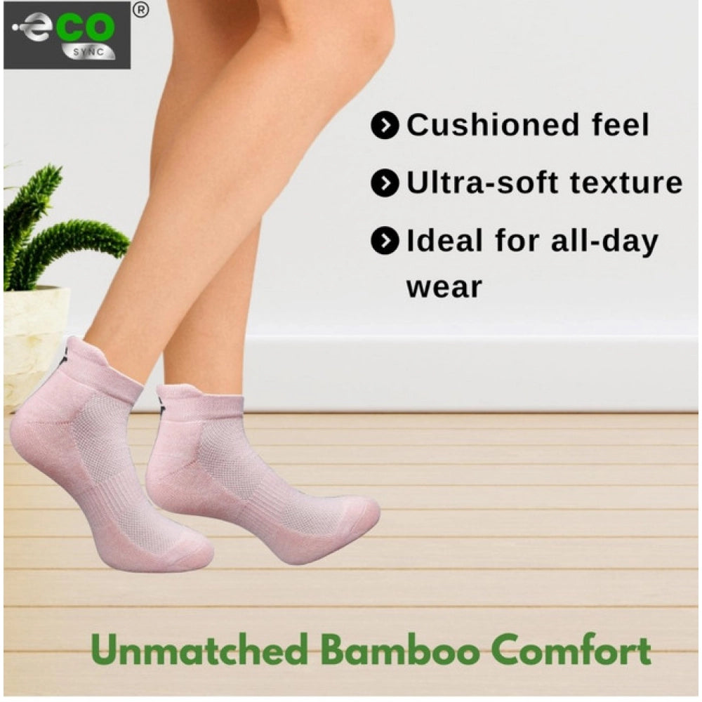 4_Pair Set Unisex Casual Bamboo Cotton Printed Ankle Length Socks (Multicolor)