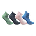 4_Pair Set Unisex Casual Bamboo Cotton Printed Ankle Length Socks (Multicolor)