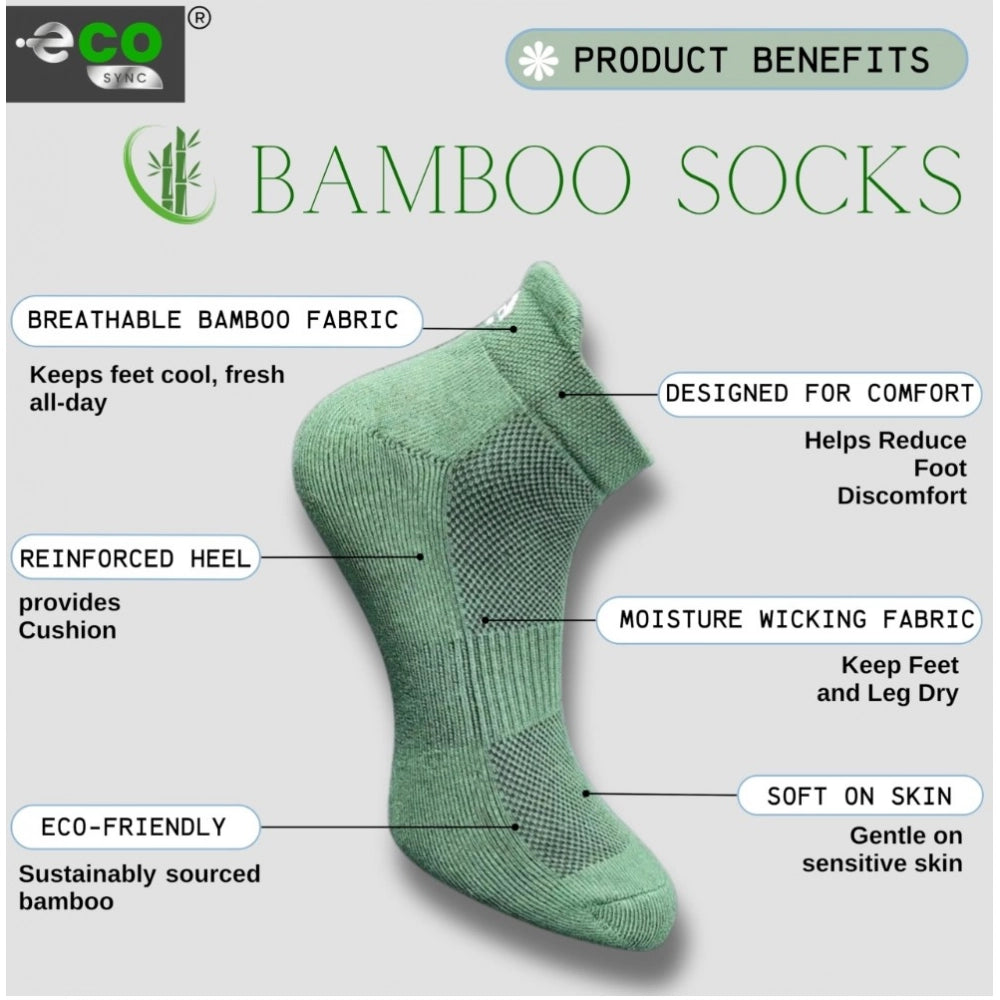 4_Pair Set Unisex Casual Bamboo Cotton Printed Ankle Length Socks (Multicolor)