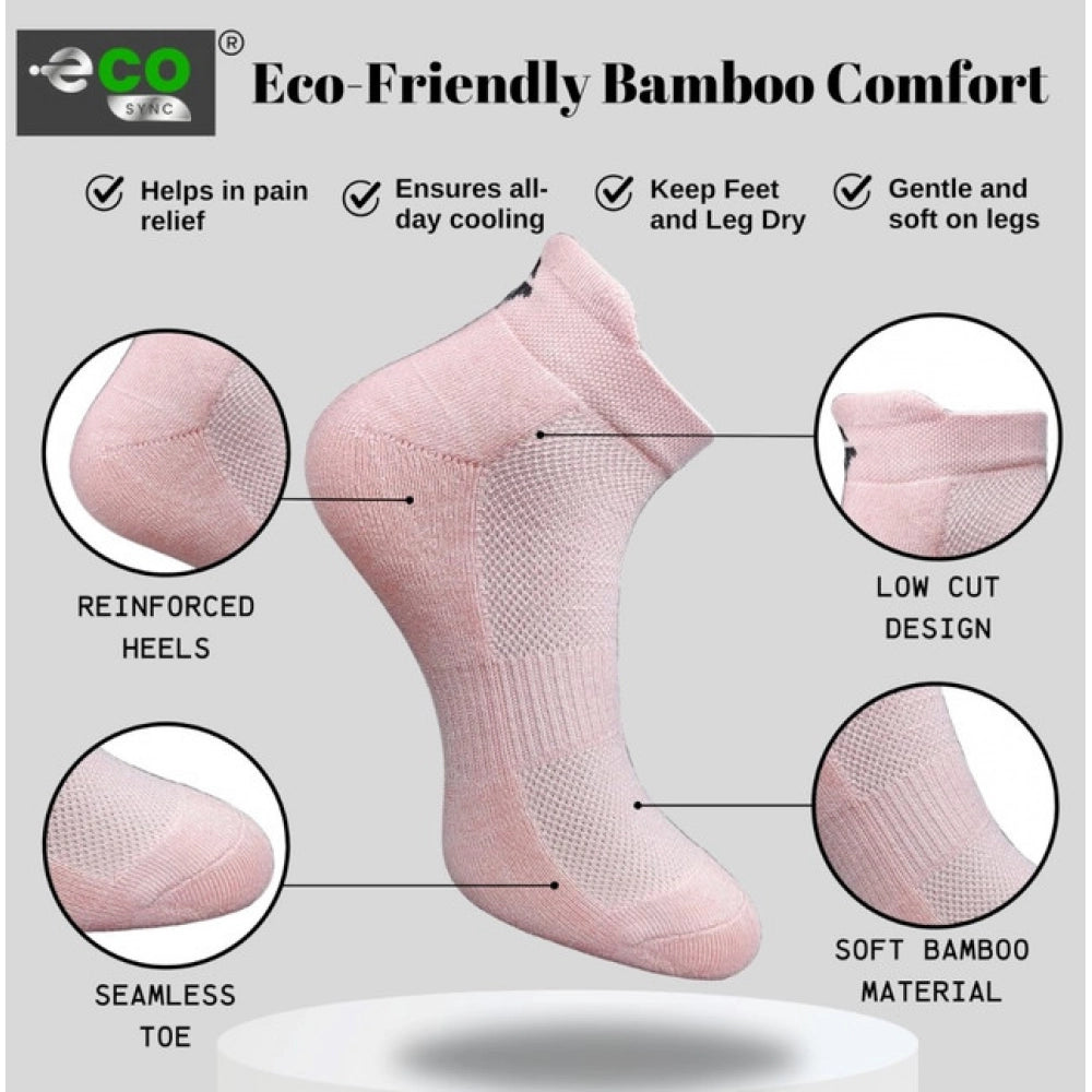 4_Pair Set Unisex Casual Bamboo Cotton Printed Ankle Length Socks (Multicolor)
