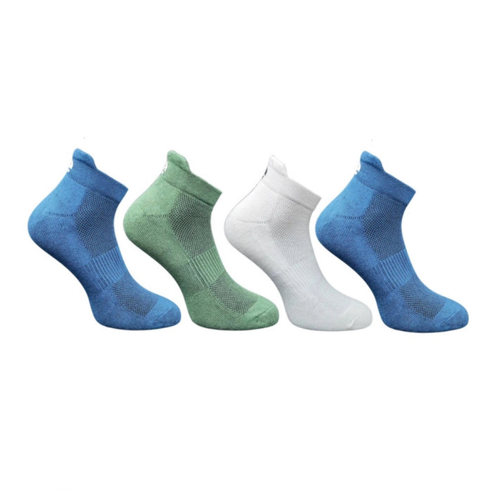 4_Pair Set Unisex Casual Bamboo Cotton Printed Ankle Length Socks (Multicolor)