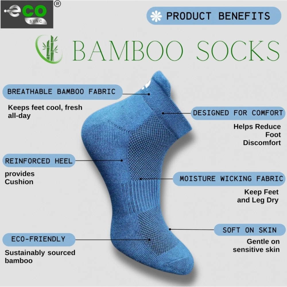 4_Pair Set Unisex Casual Bamboo Cotton Printed Ankle Length Socks (Multicolor)