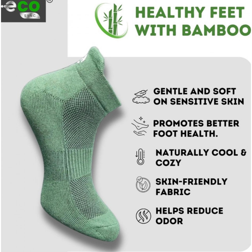 4_Pair Set Unisex Casual Bamboo Cotton Printed Ankle Length Socks (Multicolor)