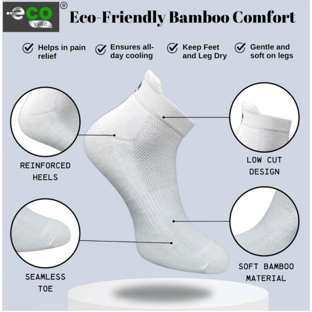 4_Pair Set Unisex Casual Bamboo Cotton Printed Ankle Length Socks (Multicolor)