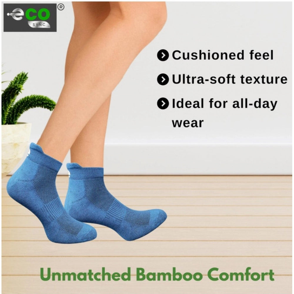 4_Pair Set Unisex Casual Bamboo Cotton Printed Ankle Length Socks (Multicolor)