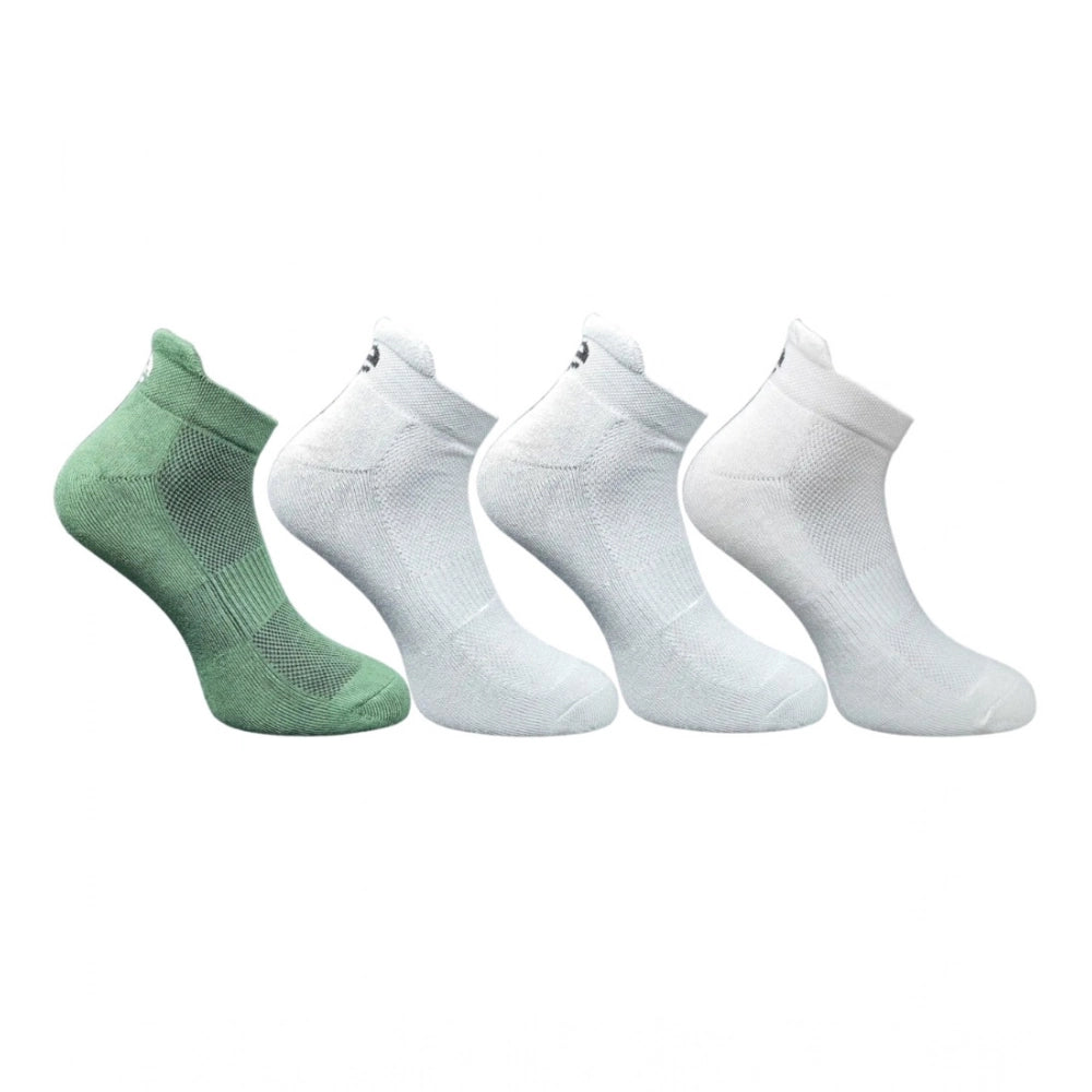 4_Pair Set Unisex Casual Bamboo Cotton Printed Ankle Length Socks (Multicolor)